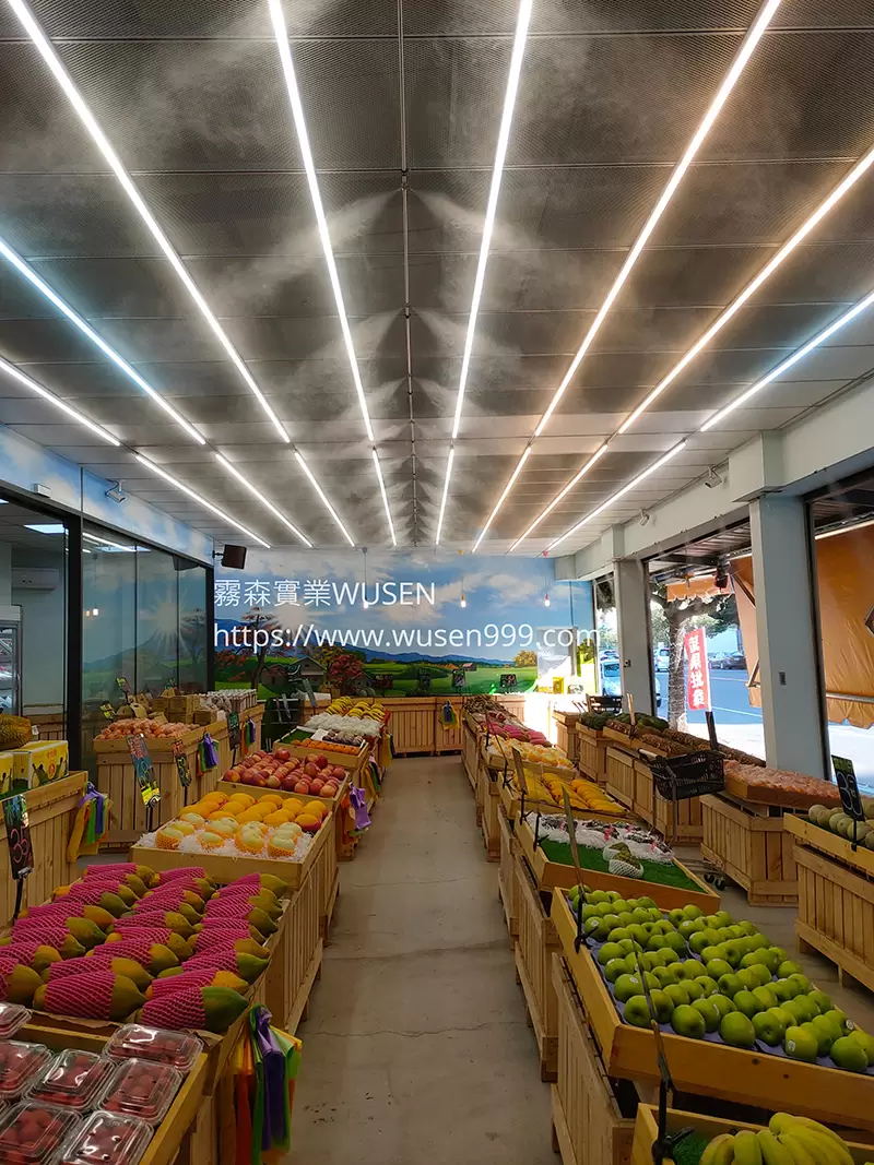 鮮果行水霧降溫加濕保鮮水果,水霧降溫系統｜噴霧降塵、加濕、噴霧消毒與景觀造霧-霧森實業